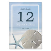 Sand Dollar und Starfish Beach Hochzeit Tischnummer (Rückseite)
