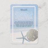 Sand Dollar und Starfish Beach Hochzeitsdetails Begleitkarte (Vorderseite)
