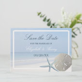 Sand Dollar und Starfish Beach Save The Date (Stehend Vorderseite)