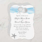 Sand Dollar und Starfish Blue Caribbean Beach Einladung (Vorne/Hinten)
