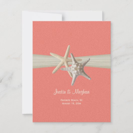 Sand Dollar und Starfish Muschel Korallenriff Empf Einladung (Vorderseite)