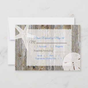 Sand Dollar und Starfish Oceanic Wedding RSVP