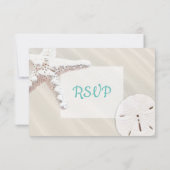 Sand Dollar und Starfish Oceanic Wedding RSVP (Rückseite)