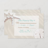 Sand Dollar und Starfish Oceanic Wedding RSVP (Vorne/Hinten)