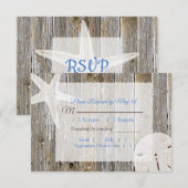 Sand Dollar und Starfish Oceanic Wedding RSVP Karte (Vorne/Hinten)