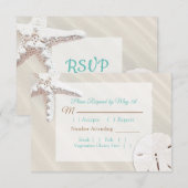 Sand Dollar und Starfish Oceanic Wedding RSVP Karte (Vorne/Hinten)