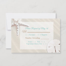 Sand Dollar und Starfish Oceanic Wedding RSVP Karte