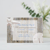 Sand Dollar und Starfish Oceanic Wedding RSVP Karte (Stehend Vorderseite)