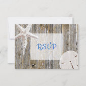 Sand Dollar und Starfish Oceanic Wedding RSVP Karte (Rückseite)