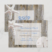 Sand Dollar und Starfish Oceanic Wedding RSVP Karte (Vorne/Hinten)