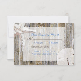 Sand Dollar und Starfish Oceanic Wedding RSVP Karte