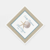 Sand Dollar und Starfish Strand mit Name und Datum Serviette (Ecke)