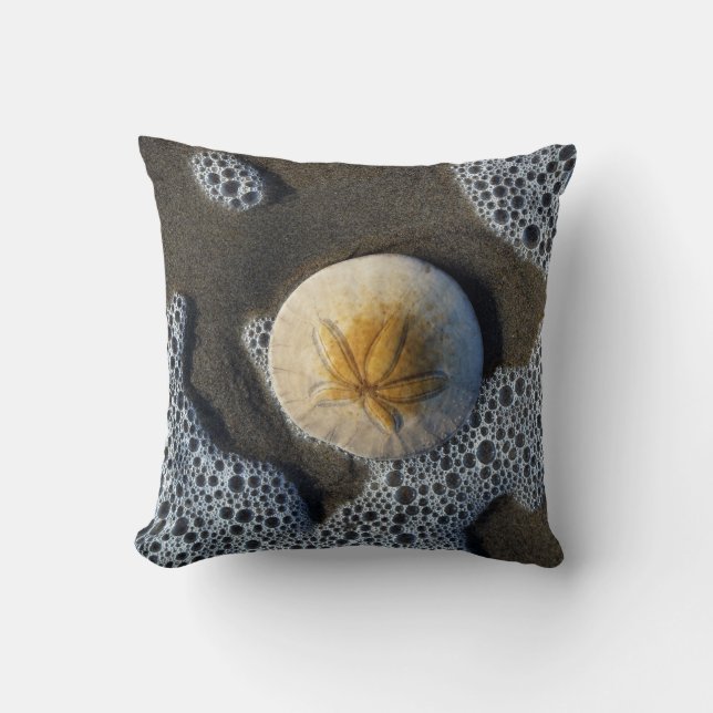 Sand Dollar und Surf Beach Foto Accent Kissen (Vorderseite)