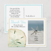 Sand Dollar Vielen Dank Beach Foto Ankündigungspostkarte (Vorne/Hinten)