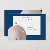 Sand Dollar Wedding/Response RSVP Karte (Vorne/Hinten)