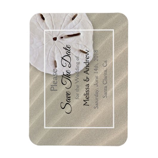 Sand Dollar Wedding rettet das Date Magnet (Vertikal)