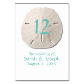 Sand Dollar Wedding Tischnummer (Vorderseite)