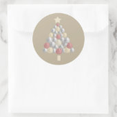 Sand Dollar Weihnachtsbaum (hellbraun) Runder Aufkleber (Tasche)