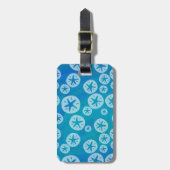 Sand Dollar Weiß und Blau Muster Gepäckanhänger (Vorderseite vertikal)