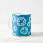 Sand Dollar Weiß und Blau Muster Kaffeetasse (Vorderseite Links)