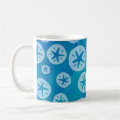 Sand Dollar Weiß und Blau Muster Kaffeetasse (Links)