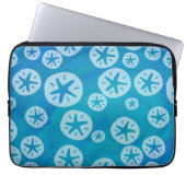 Sand Dollar Weiß und Blau Muster Laptopschutzhülle (Vorderseite)