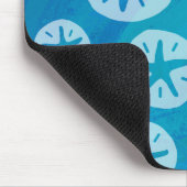 Sand Dollar Weiß und Blau Muster Mousepad (Ecke)