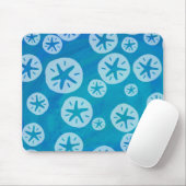 Sand Dollar Weiß und Blau Muster Mousepad (Mit Mouse)