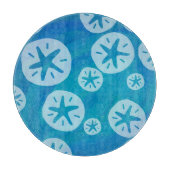Sand Dollar Weiß und Blau Muster Schneidebrett (Vorderseite)