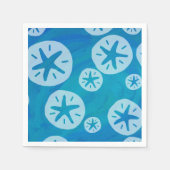 Sand Dollar Weiß und Blau Muster Serviette (Vorderseite)
