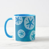 Sand Dollar Weiß und Blau Muster Tasse (Links)