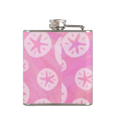 Sand Dollar weiß und rosa Flachmann (Rückseite)