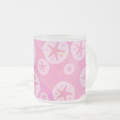 Sand Dollar weiß und rosa Mattglastasse (VorderseiteRechts)