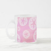 Sand Dollar weiß und rosa Mattglastasse (Links)