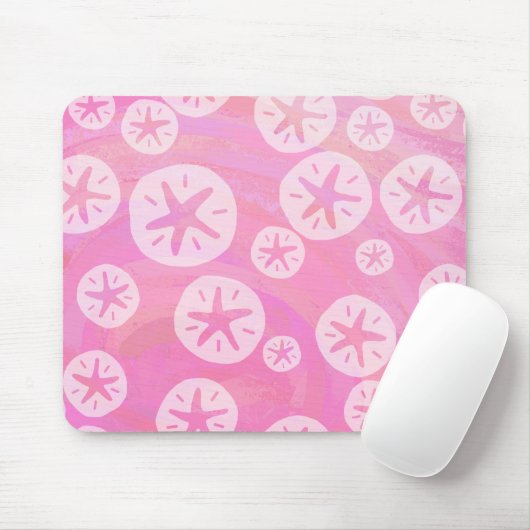 Sand Dollar weiß und rosa Mousepad (Mit Mouse)