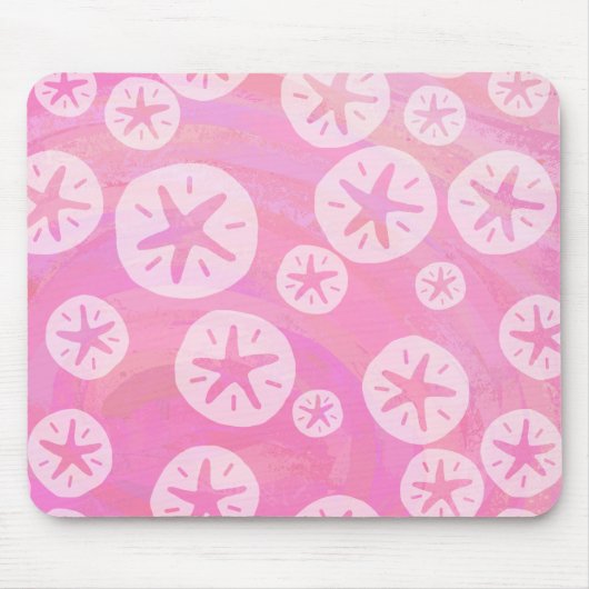 Sand Dollar weiß und rosa Mousepad (Vorne)