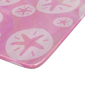 Sand Dollar weiß und rosa Schneidebrett (Ecke)