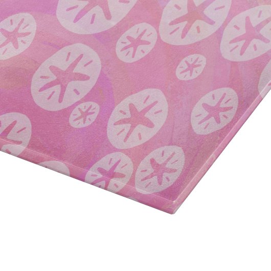 Sand Dollar weiß und rosa Schneidebrett (Ecke)