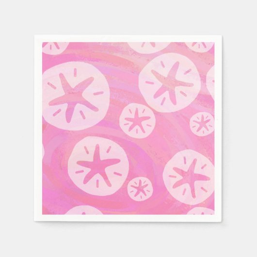 Sand Dollar weiß und rosa Serviette (Vorderseite)