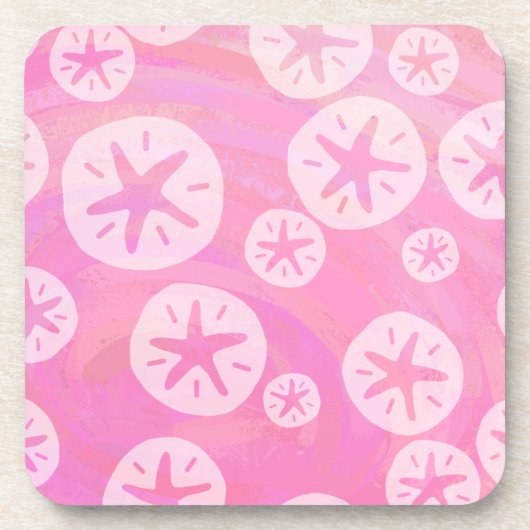 Sand Dollar weiß und rosa Untersetzer (Vorderseite)