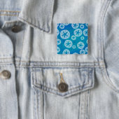 Sand-Dollar weißer und blauer Muster Button (Beispiel)