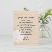 Sand Dollar Wood Beach Vows Einladung zum Jahresta (Stehend Vorderseite)