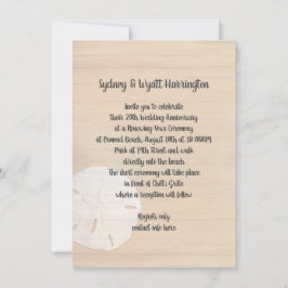 Sand Dollar Wood Beach Vows Einladung zum Jahresta
