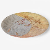 Sand Dollar Wood Look Paper Teller (Schrägansicht)