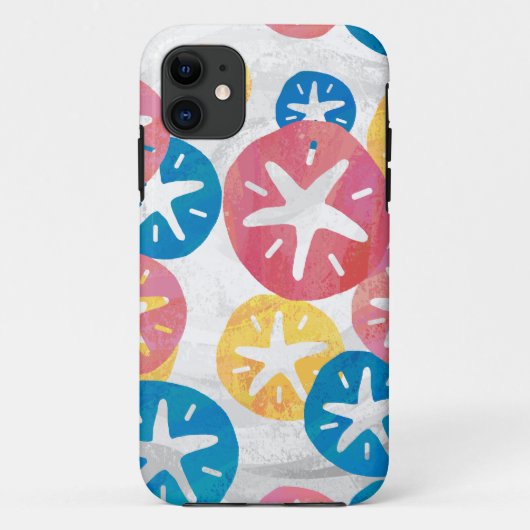 Sand Dollar Yellow Blue Pattern Case-Mate iPhone Hülle (Rückseite)