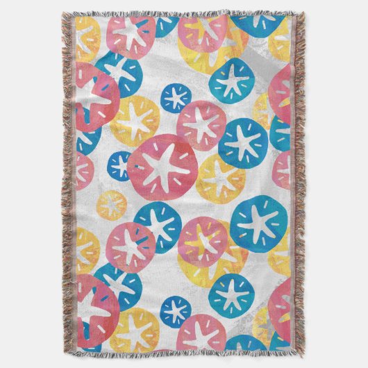 Sand Dollar Yellow Blue Pattern Decke (Vorderseite Vertikal)