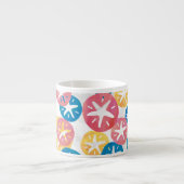 Sand Dollar Yellow Blue Pattern Espressotasse (Vorderseite)