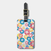 Sand Dollar Yellow Blue Pattern Gepäckanhänger (Vorderseite vertikal)