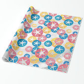 Sand Dollar Yellow Blue Pattern Geschenkpapier (Ungerollt)