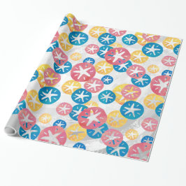 Sand Dollar Yellow Blue Pattern Geschenkpapier